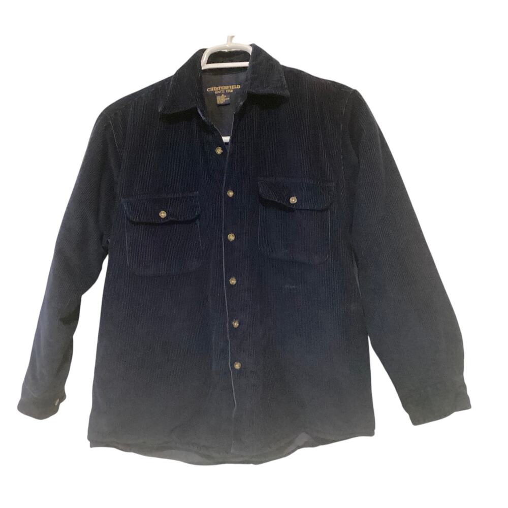 Chesterfield Men's Corduroy Shacket workwear outdoor Size M Navy Blue